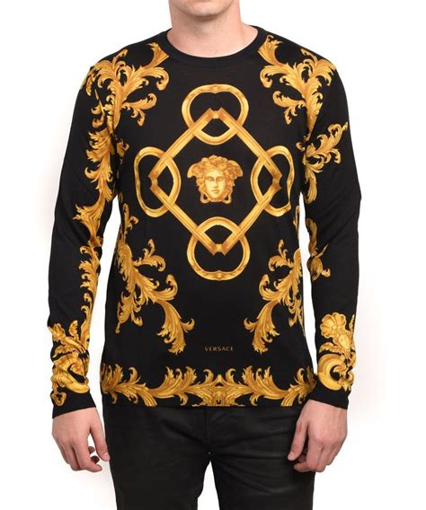 versace men's black sweater|farfetch Versace sweaters.